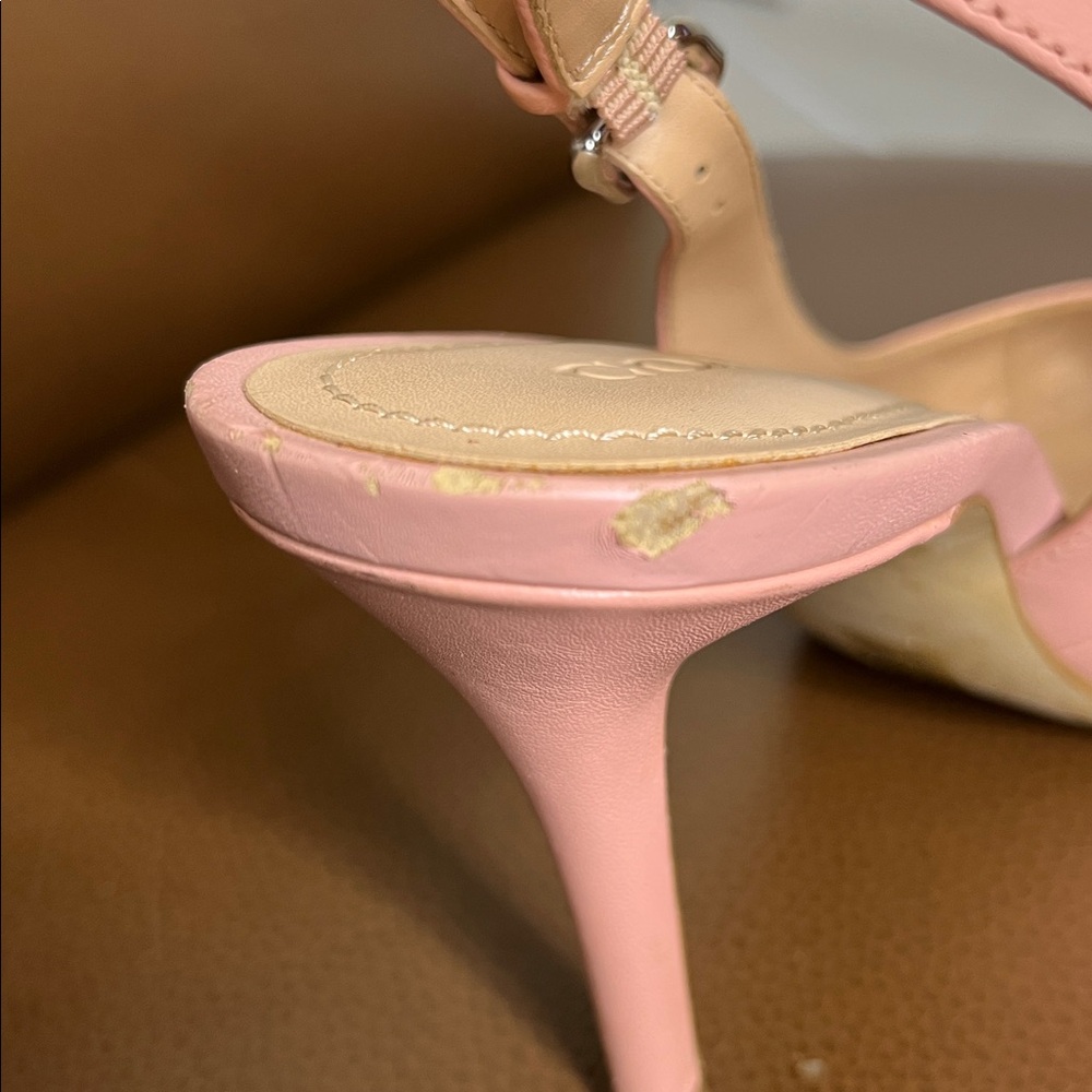 Coach Pink Pointed Leather Slingback Pumps - Picture 9 of 12